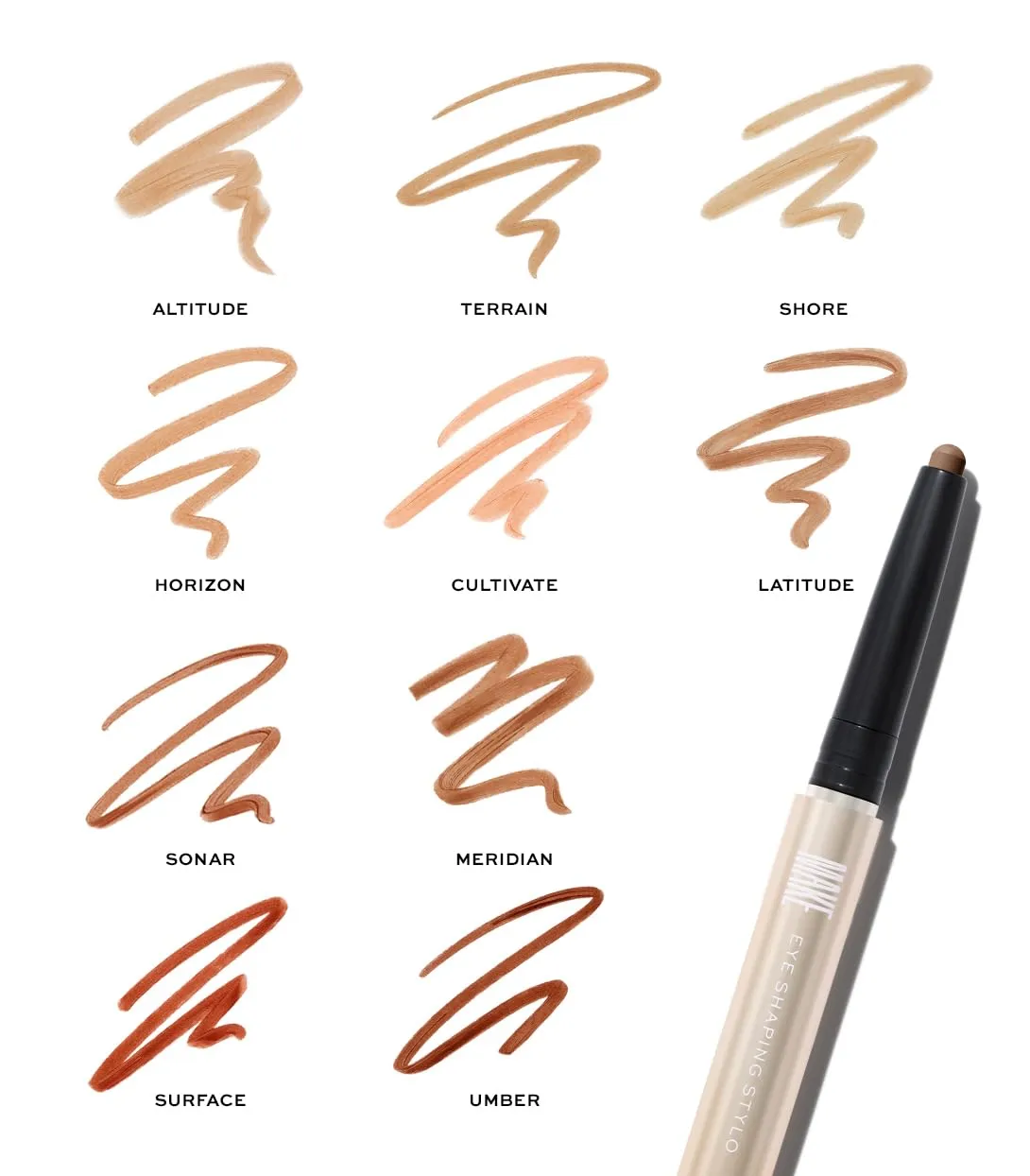 MAKE Beauty Eye Shaping Stylo - Cream Eyeshadow Stick. 4-in-1 Shape, Define, Contour, and Shade Eye Shadow for Versatile Makeup Looks. Long-Lasting Creamy Formula. Shade - Altitude