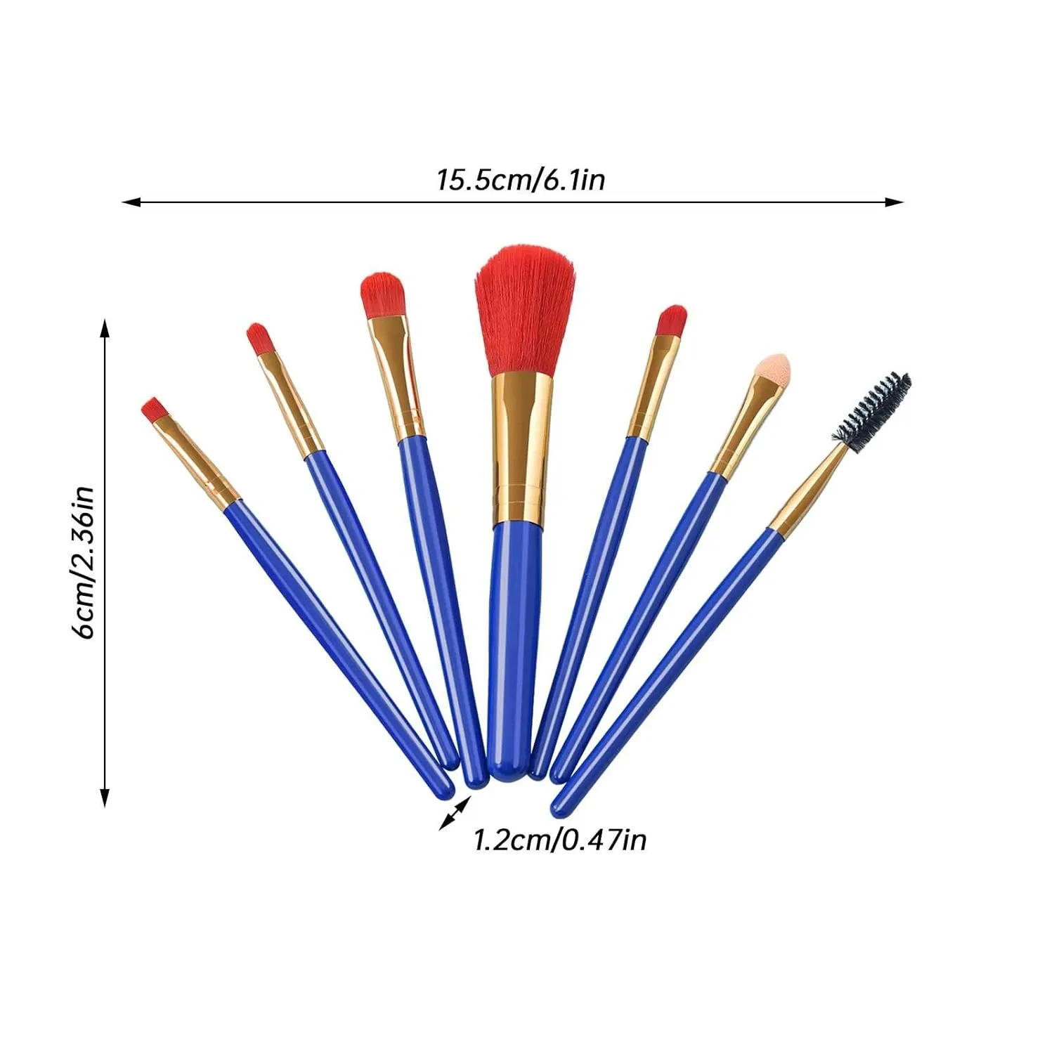 Makeup Brush Advanced Synthetic Concealer Foundation Powder Eyeshadow Makeup Brush Cosmetics Eyebrow Eyeshadow Powder Lip Gloss Brush 7Pack Two Faced(A,One Size)