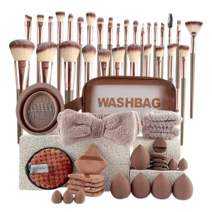 Makeup Brushes Foundation Set - Beauty Tool Collection, Blending Applicator Kit | 56-Piece Cosmetic with Storage Case for Women, Teens, Starters, Experts, Daily Routine