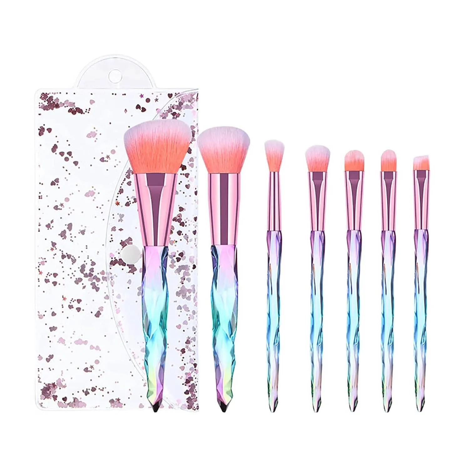 Makeup Brushes Premium Synthetic Concealers Foundation Powder Eye Shadows Makeup Brushes Cosmetic Eyebrow Eyeshadow Powder Brush Lip Makeup Brushes Double Ended Makeup Brush (Color : E, Size : One S
