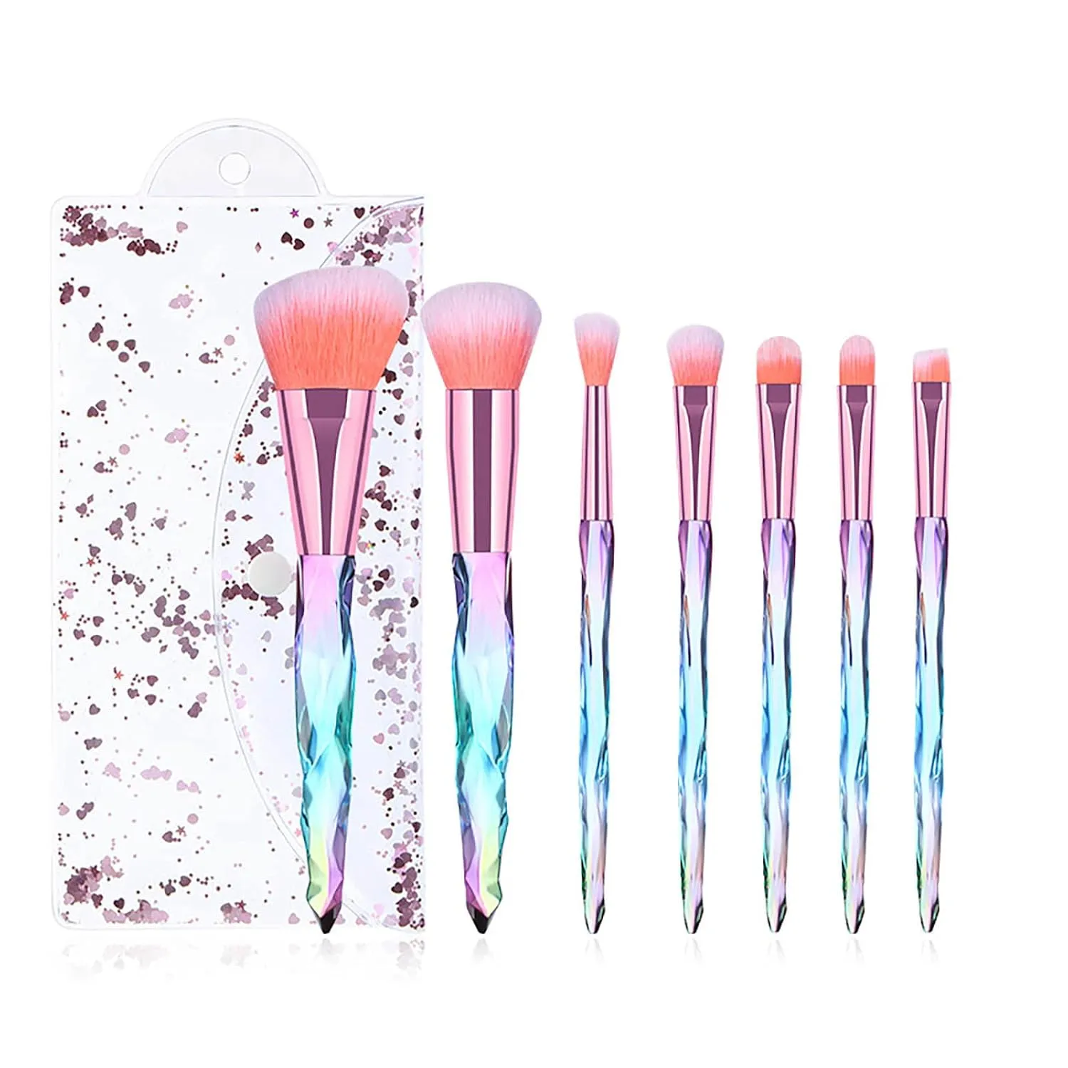 Makeup Brushes Premium Synthetic Concealers Foundation Powder Eye Shadows Makeup Brushes Cosmetic Eyebrow Eyeshadow Powder Brush Lip Makeup Brushes Double Ended Makeup Brush (Color : E, Size : One S
