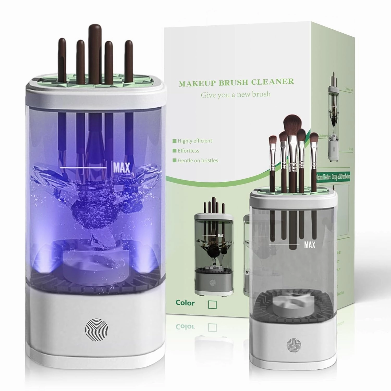 Makeup Brush Cleaner Machine, Upgraded Portable Electric Makeup Brush Cleaner Machine, 7000 RPM Ensures Thorough Cleaning, Portable Compact Design for Makeup Lovers & Professionals