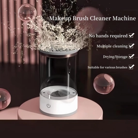 Makeup Brush Cleaner Machine, Upgraded Portable Electric Makeup Brush Cleaner Machine, Automatic Cosmetic Brush Cleaner for Quick & Efficient Cleaning, Suitable for All Brush Sizes