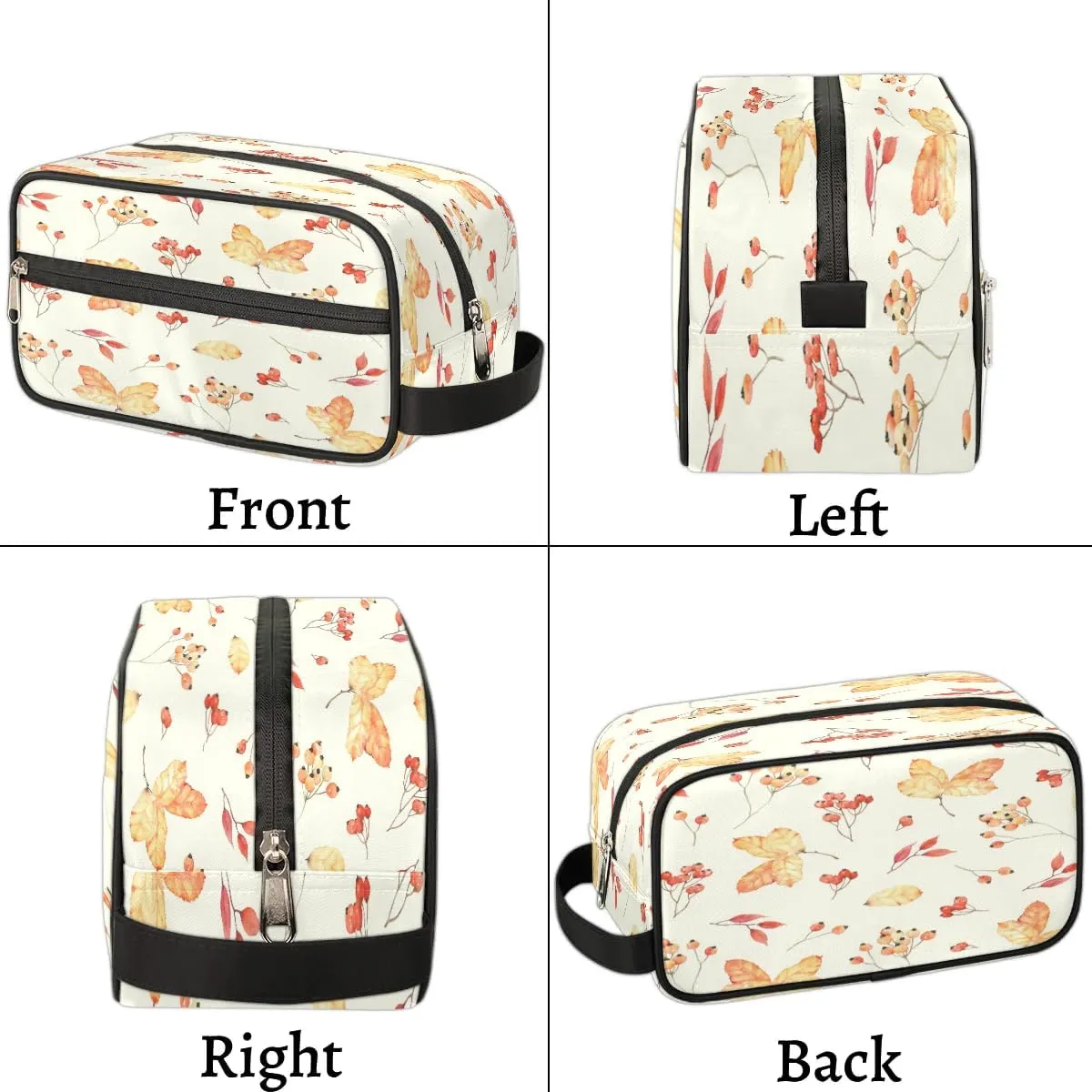 Maple Leaf Autumn Travel Toiletry Bag for Women Men Small Cosmetic Makeup Organizer Water Resistant Shaving Bag Portable Make Up Bag Storage Bags with Handle