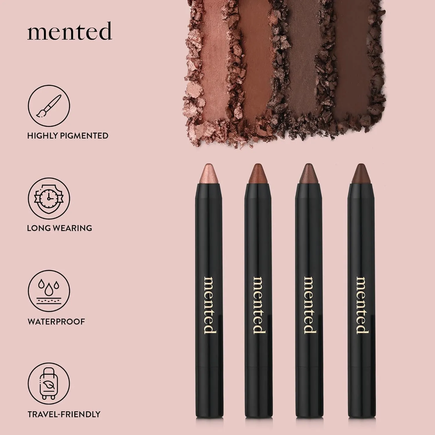 Mented Cosmetics Color Intense Eye Shadow Sticks, Cream Eyeshadow Stick Crayon, Easy-to-Apply Eye Shadow Pencils, Waterproof   Crease Proof Eyeshadow Stick Make Up, 0.05oz, Pretty Penny
