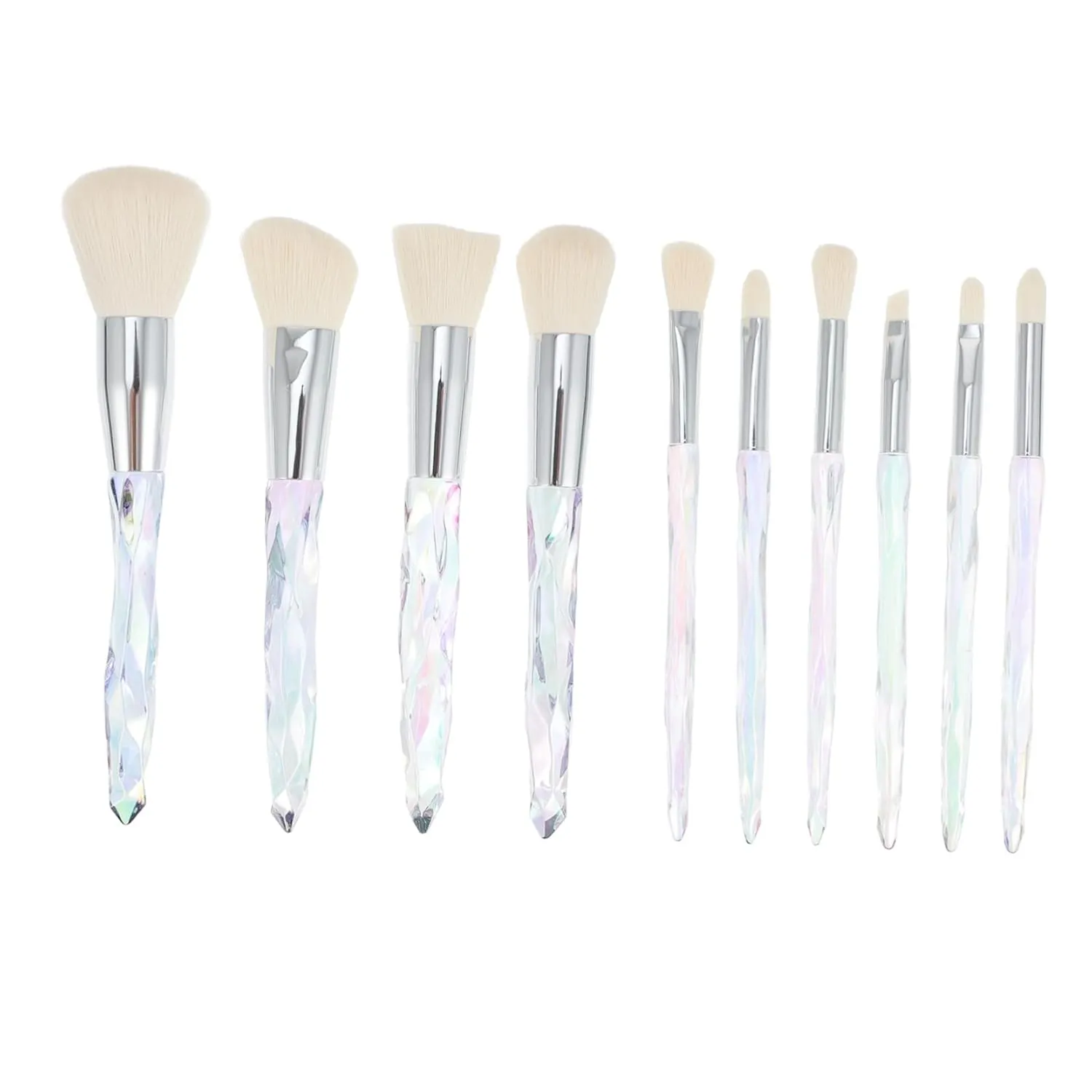Mikinona 10pcs Irregular Handle Makeup Brush Set Soft Brushes for Professional Makeup Application Blending Highlighting Contouring Women
