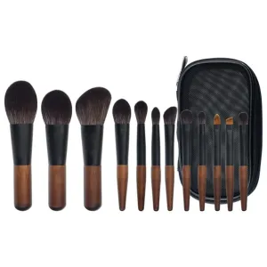 Mini Portable 12 Makeup Brush Set Loose Powder Brush Eyeshadow Brush Beauty Tool (Svart,12pcs)