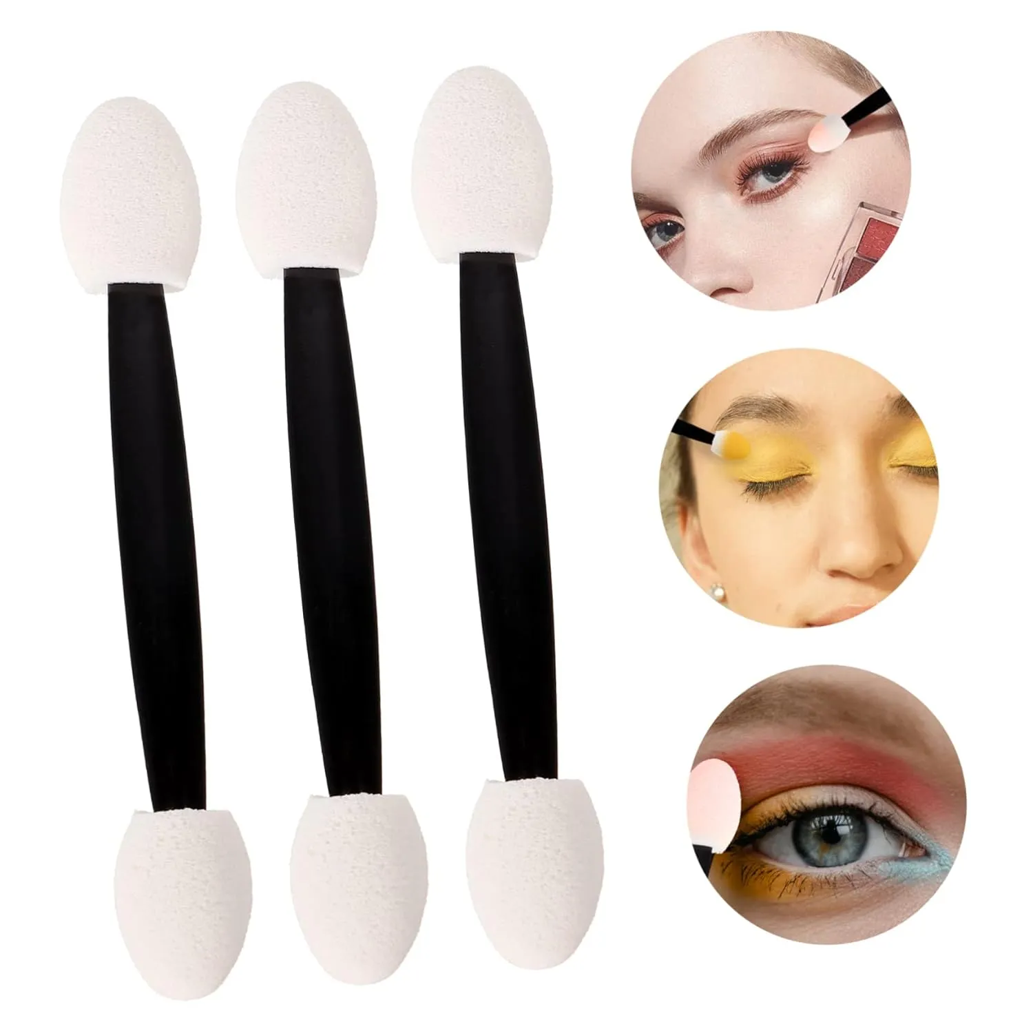Mipcase 5pcs Double-headed Eyeshadow Sponge Applicators Versatile Makeup Brushes for Eye Shadow Lip Nose Contouring Lightweight Easy to Carry for Beginners Makeup Enthusiasts