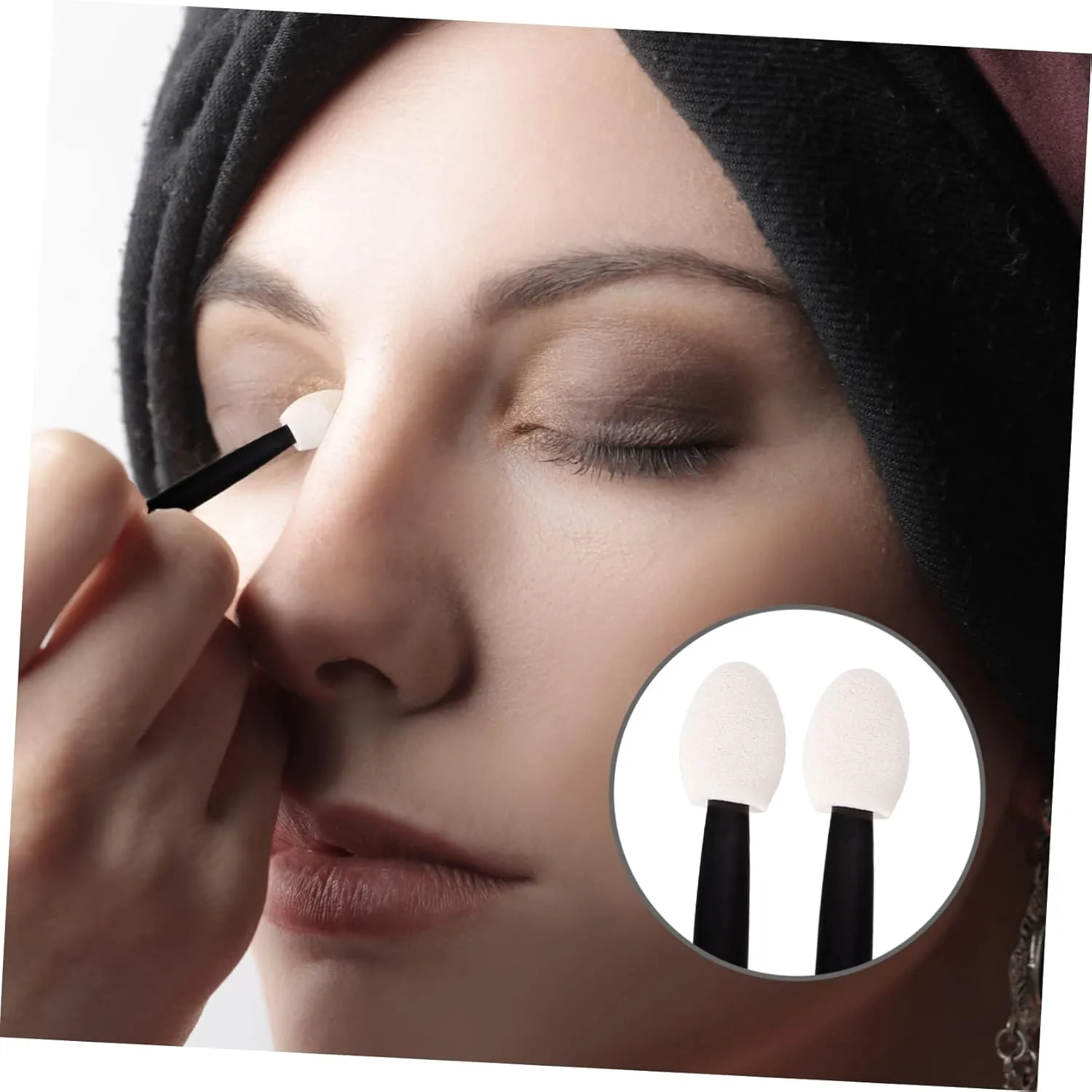 Mipcase 5pcs Double-headed Eyeshadow Sponge Applicators Versatile Makeup Brushes for Eye Shadow Lip Nose Contouring Lightweight Easy to Carry for Beginners Makeup Enthusiasts