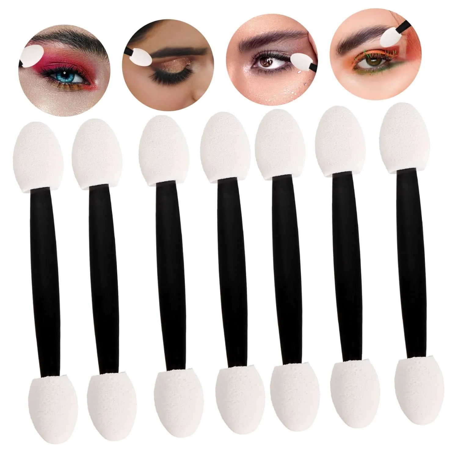 Mipcase 5pcs Double-headed Eyeshadow Sponge Applicators Versatile Makeup Brushes for Eye Shadow Lip Nose Contouring Lightweight Easy to Carry for Beginners Makeup Enthusiasts