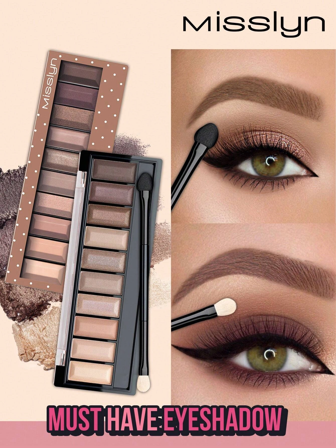 Misslyn 10 Shades of Nude Matte and Shimmer Eyeshadow Palette