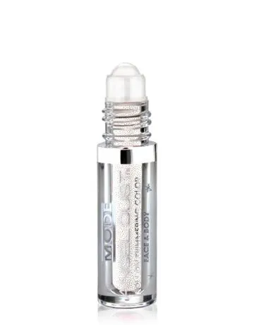 MODE Angel Dust Roll On Shimmering Color SHOOTING STAR Snow White Frost Pearl, Natural Loose Mineral Powder Pigment, Spill Proof Bottle