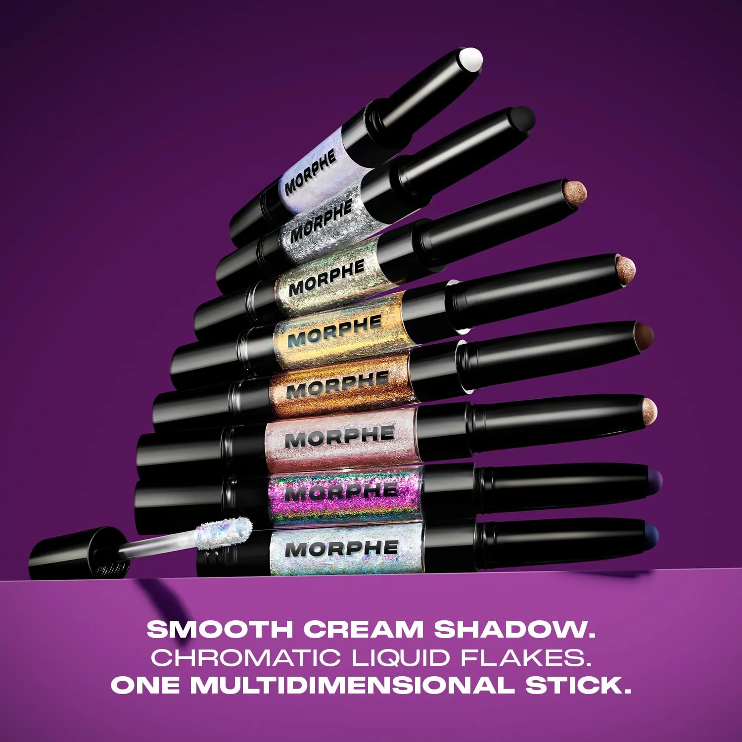 Morphe Mixed Signals Dual-Ended Cream & Liquid Shadow Stick - Versatile Longwear Cream & Liquid Eyeshadow Duo - Partner/Player (0.96 oz)