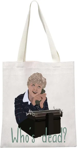 Murder TV Show Inspired Gift TV Murder Mystery Series Gift Jessica Fan Present Who’s Dead Tote Bag (Who’s Dead Tote)