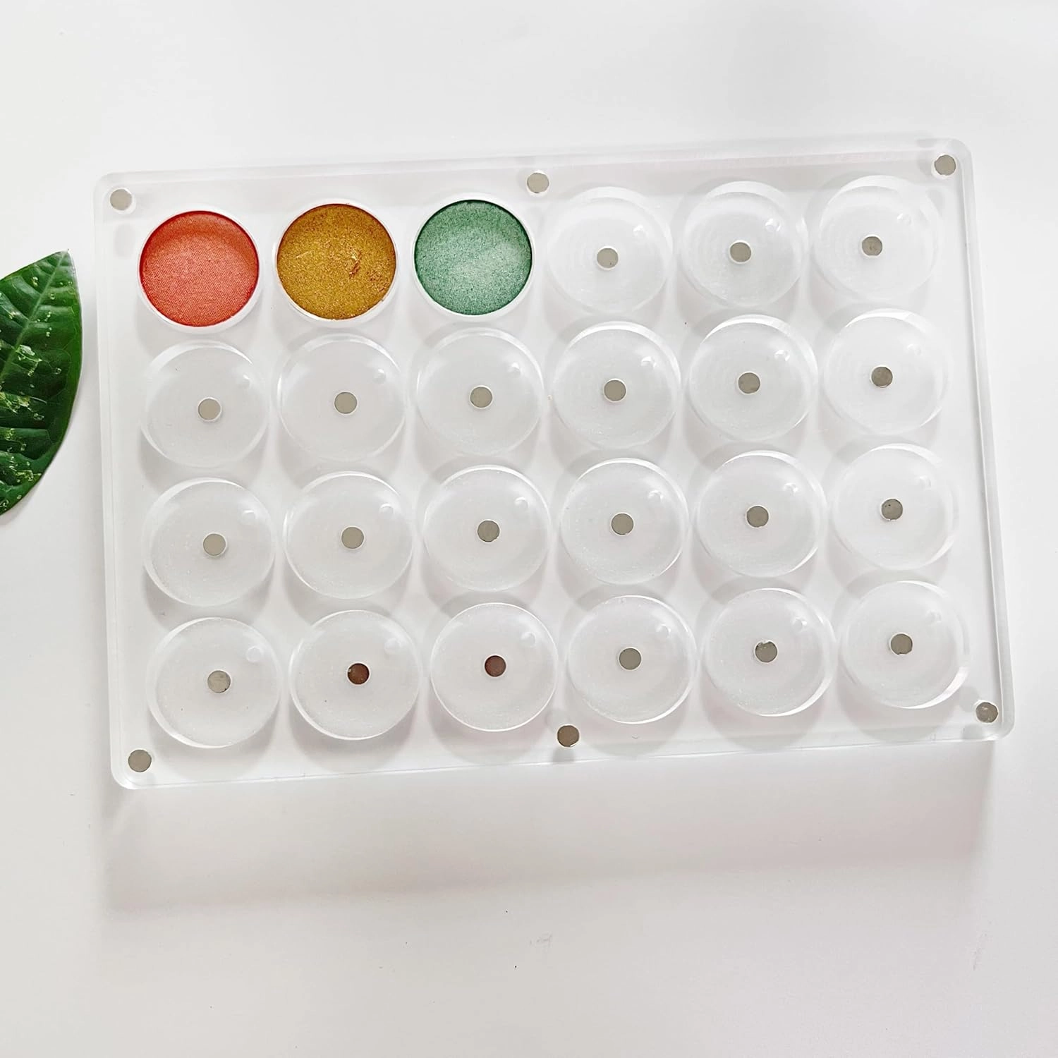 New Acrylic Transparent Elegant Empty Magnetic Eyeshadow Makeup Palette -26mm x24 holes