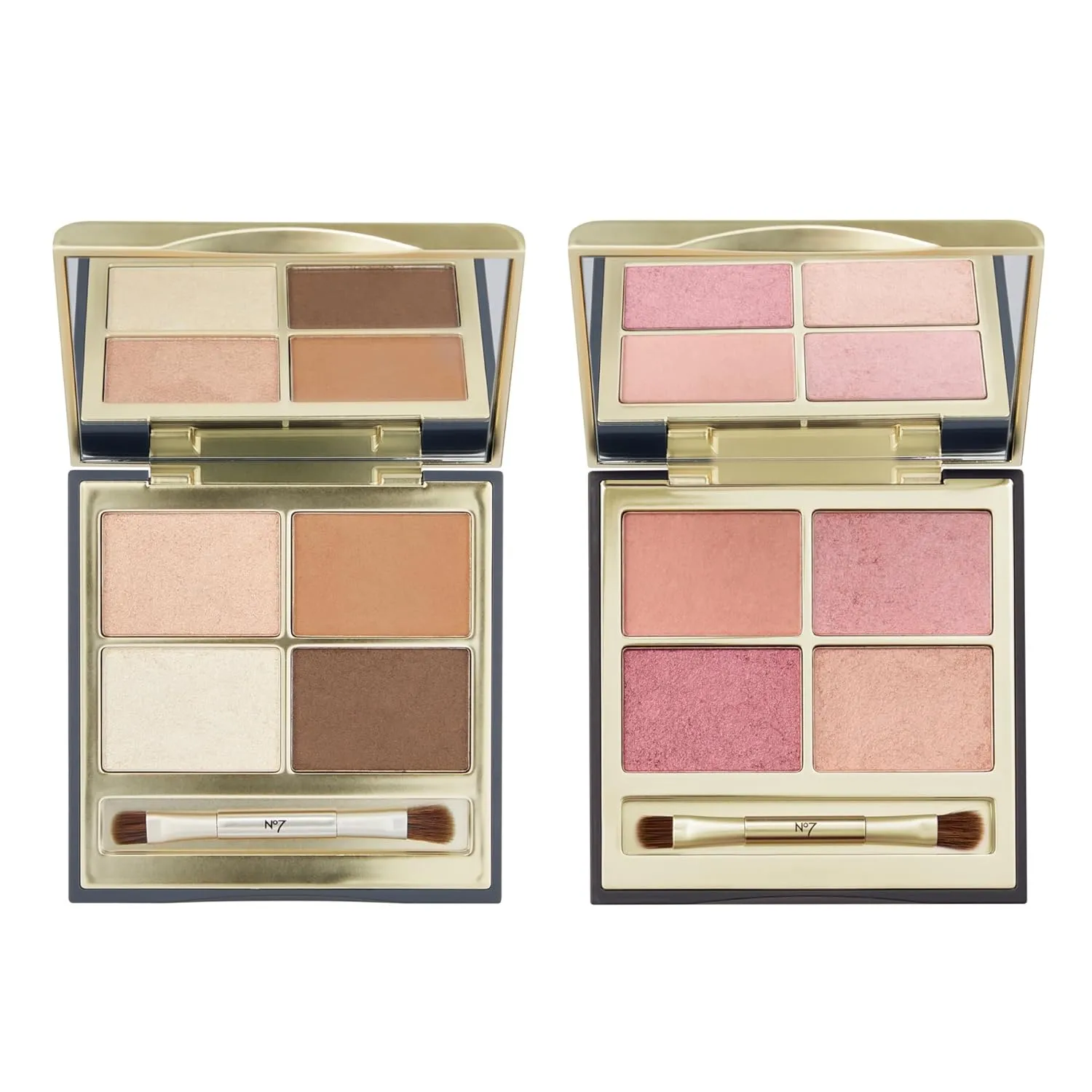 No7 Pro Artist Eyeshadow Duo - Lights Camera Action & Round of Applause Palettes - High-Pigment, Blendable Matte & Shimmer Eye Makeup (0.25 oz each)