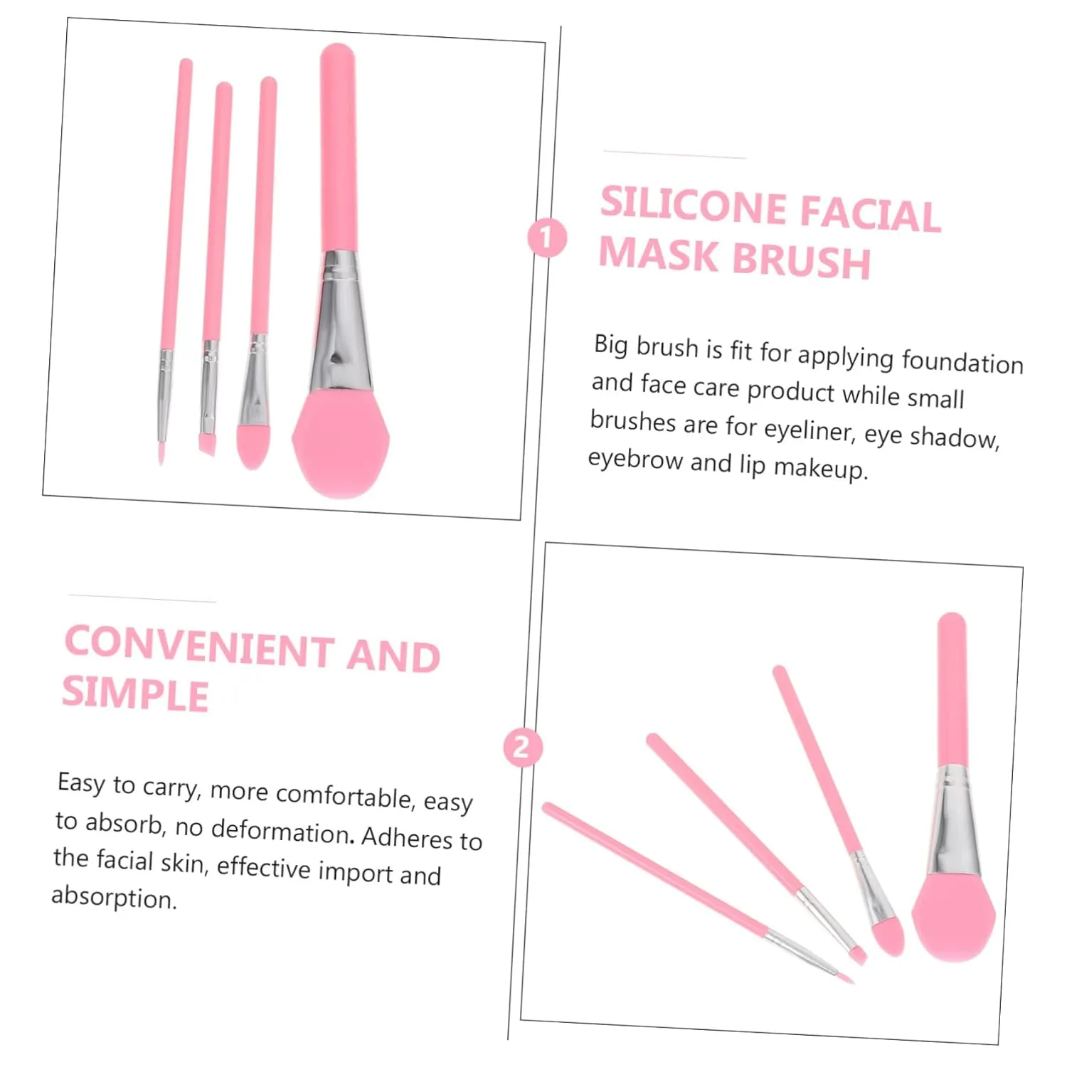 NOLITOY 12pcs Silicone Makeup Brush Handle Versatile Cosmetic Applicators for Foundation Eyeliner Eyeshadow Lip Makeup Women Easy to Carry