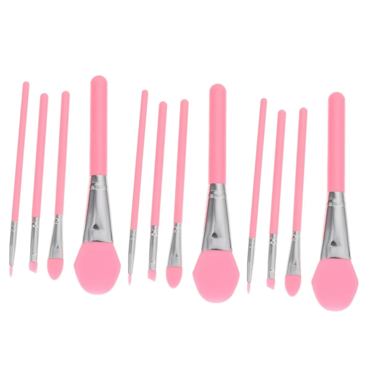 NOLITOY 12pcs Silicone Makeup Brush Handle Versatile Cosmetic Applicators for Foundation Eyeliner Eyeshadow Lip Makeup Women Easy to Carry