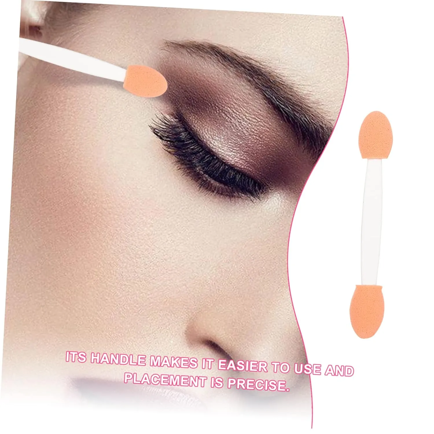 NOLITOY 200pcs Dual-sided Sponge Eyeshadow Applicators Cosmetic Tool for Makeup Artists for Eyeliner Eyelash Eyebrow Application Lightweight Easy to Carry