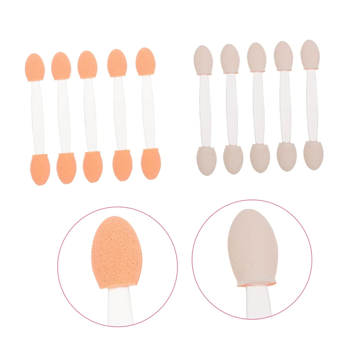 NOLITOY 200pcs Dual-sided Sponge Eyeshadow Applicators Cosmetic Tool for Makeup Artists for Eyeliner Eyelash Eyebrow Application Lightweight Easy to Carry