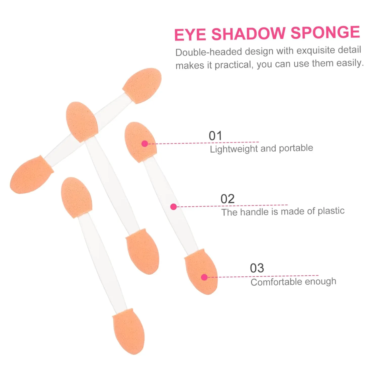 NOLITOY 200pcs Dual-sided Sponge Eyeshadow Applicators Cosmetic Tool for Makeup Artists for Eyeliner Eyelash Eyebrow Application Lightweight Easy to Carry