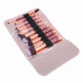 NOLITOY 10-piece Diamond Makeup Brush Set Rhinestone Blush Powder Eyeshadow Kit for Women