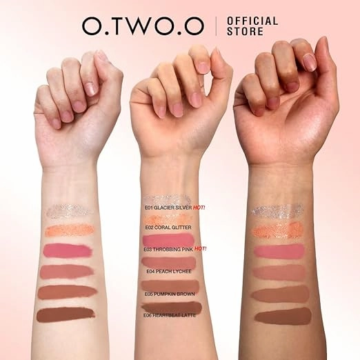 O.TWO.O Coral Shimmer Glitter Eyeshadow