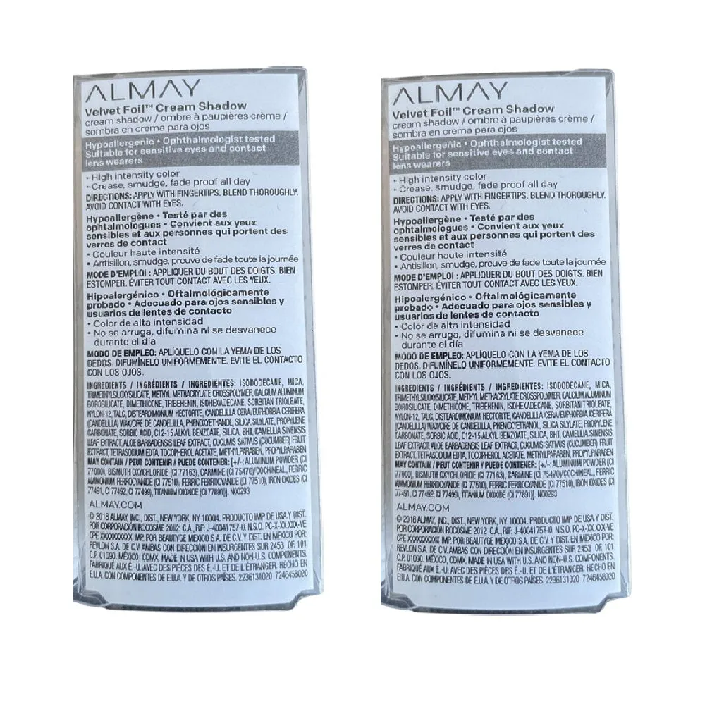 Pack of 2 Almay Velvet Foil Cream Shadow, Cupid Glaze 020