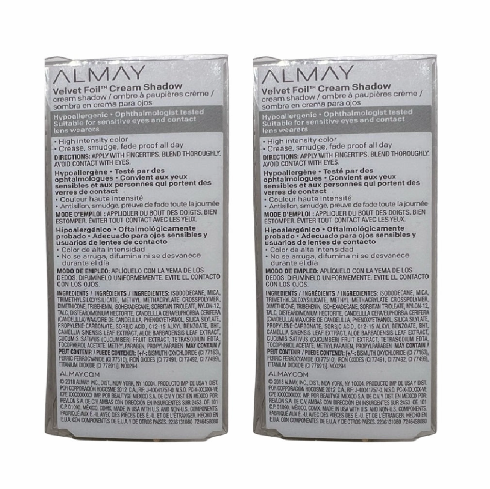 Pack of 2 Almay Velvet Foil Cream Shadow, Ouf of the Woods 080