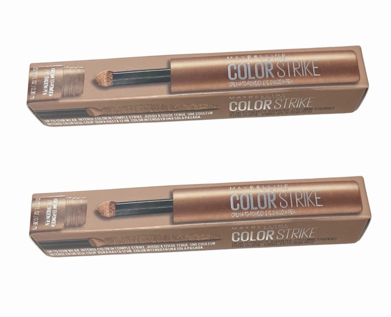 Pack of 2 Maybelline New York Color Strike Cream to Powder Eye Shadow Pen, Hustle Metallic 50