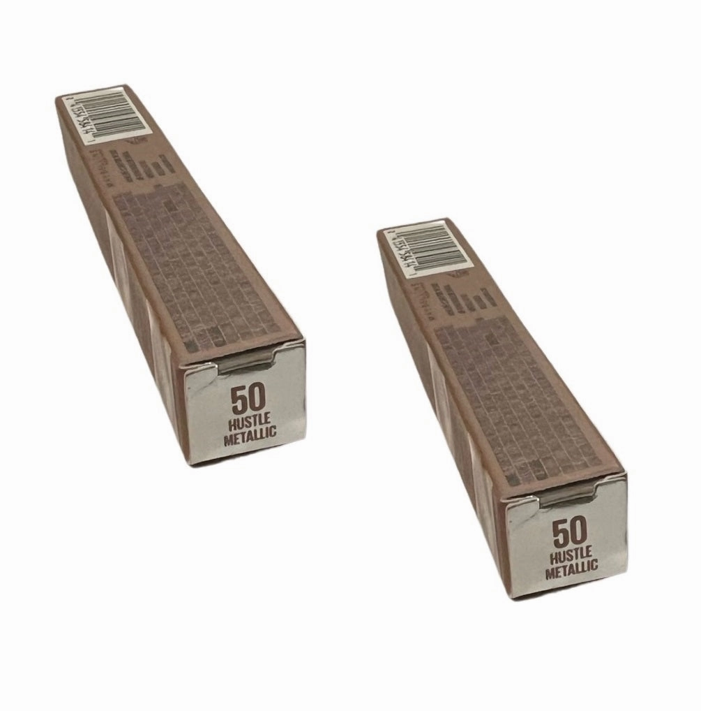 Pack of 2 Maybelline New York Color Strike Cream to Powder Eye Shadow Pen, Hustle Metallic 50
