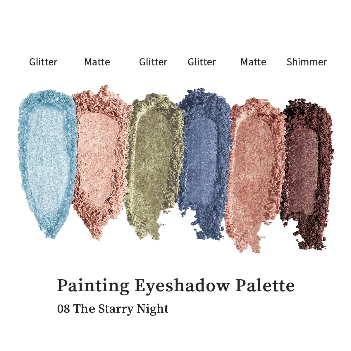 Painting Shadow Palette 08 The Starry Night, Eyeshadow Palette, Warm Deep, Cruelty-Free, Smudge-Proof, Smooth Powder, High Blendable, High Pigmented