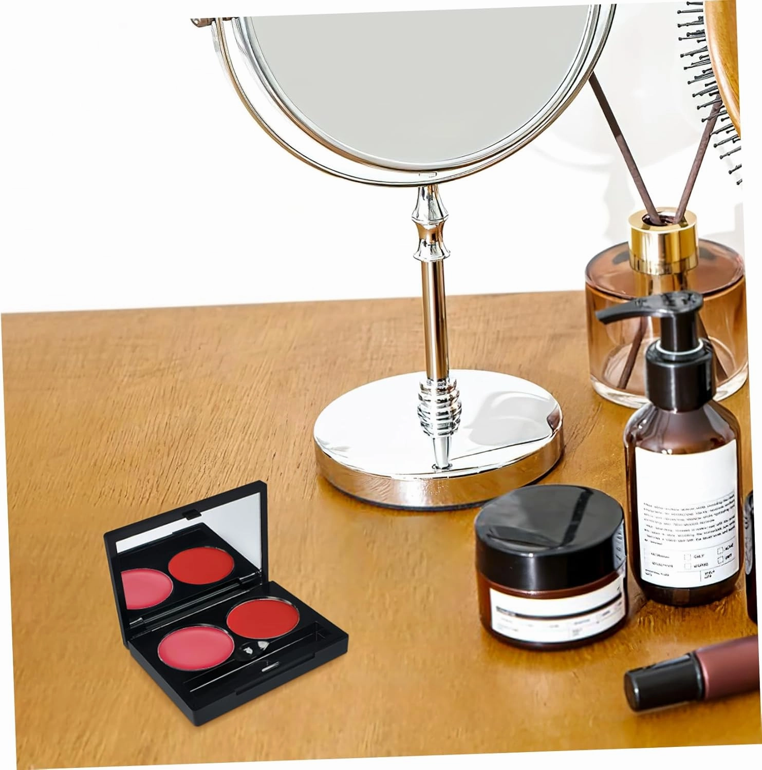 PartyKindom 3 Sets Refillable Portable Eyeshadow Boxes Empty Makeup Containers for Blush and Powder Organization Lightweight and Convenient for Travel and Daily Use with Cases and Pans