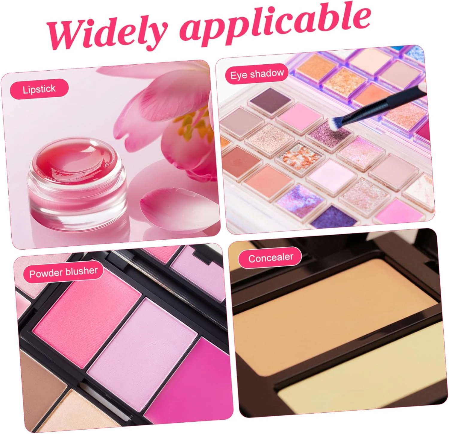 PartyKindom 3 Sets Refillable Portable Eyeshadow Boxes Empty Makeup Containers for Blush and Powder Organization Lightweight and Convenient for Travel and Daily Use with Cases and Pans