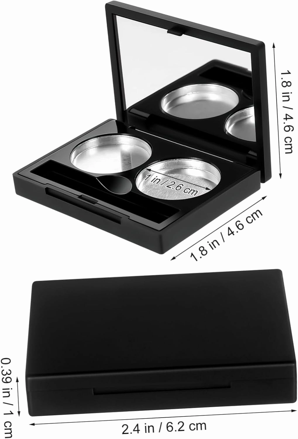 PartyKindom 3 Sets Refillable Portable Eyeshadow Boxes Empty Makeup Containers for Blush and Powder Organization Lightweight and Convenient for Travel and Daily Use with Cases and Pans