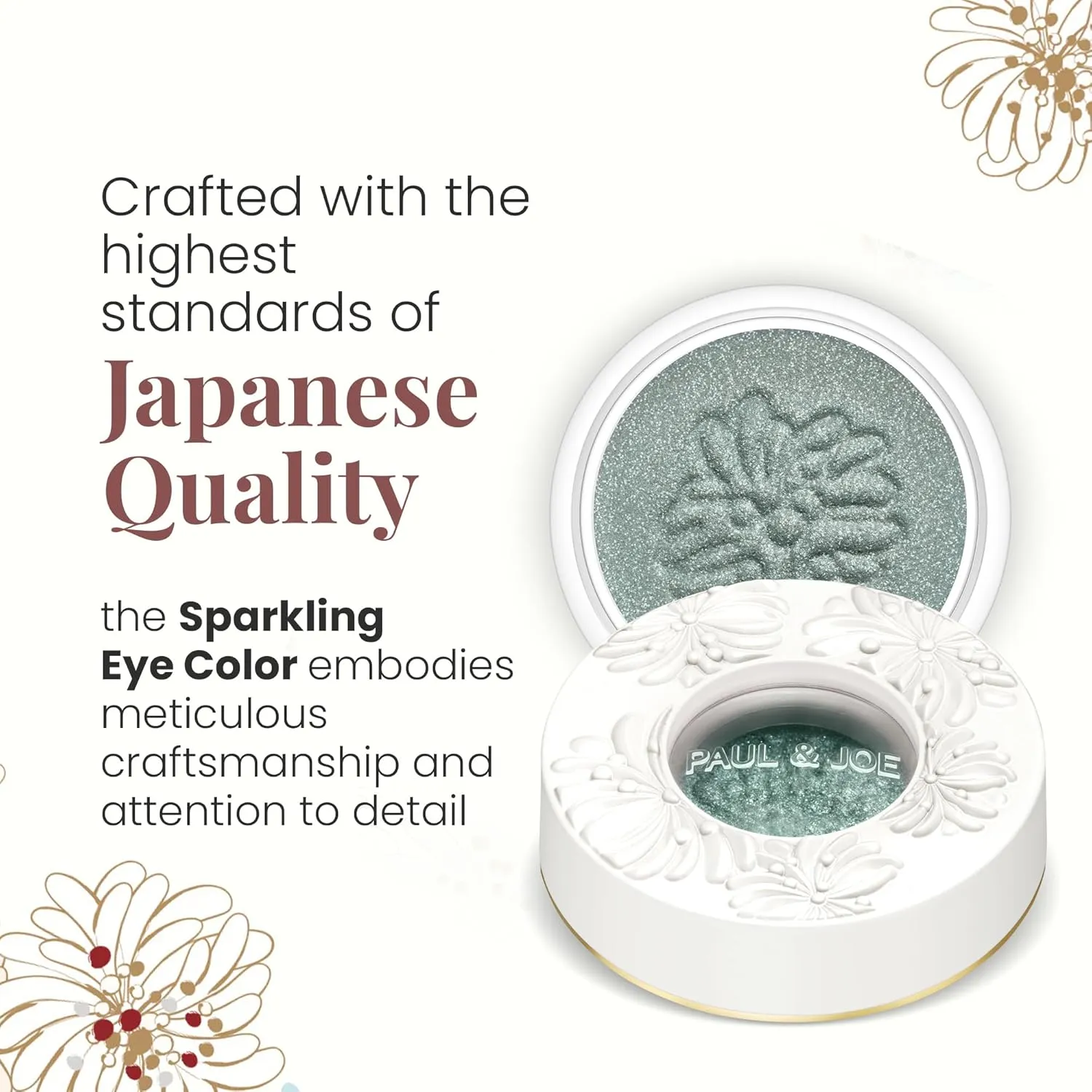Paul & Joe Sparkling Eye Shadow, Iridescent Eye Glitter with a Buildable Pop of Color, Hydrating Eye Makeup with Dewy Effect, Smooth Gel Application, Bold Sea Green, 07 La Mer Claire, 0.21 oz