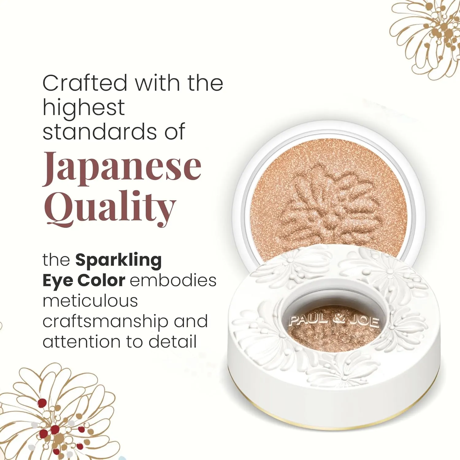 Paul & Joe Sparkling Eye Shadow, Iridescent Eye Glitter with a Buildable Pop of Color, Hydrating Eye Makeup with Dewy Effect, Smooth Gel Application, Sparkling Nude Ivory, 01 En Point, 0.21 oz