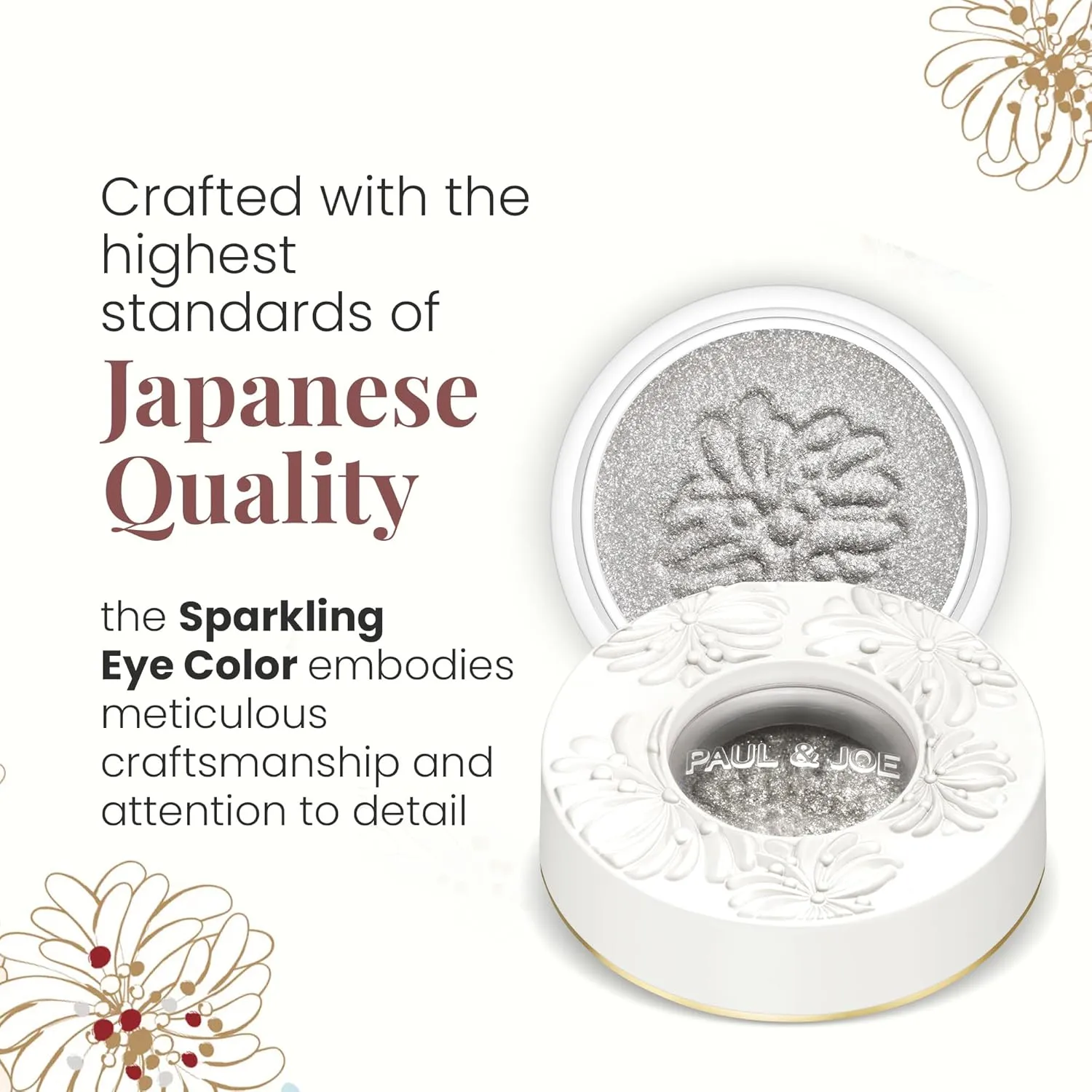 Paul & Joe Sparkling Eye Shadow, Iridescent Eye Glitter with a Buildable Pop of Color, Smooth & Hydrating Gel-Base Eye Makeup with a Dewy Effect, Sparkling White Silver, 08 Métallisé, 0.21 oz