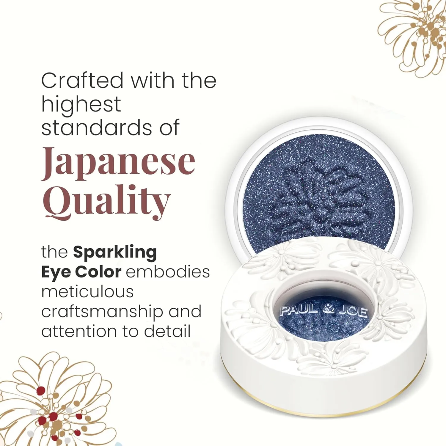 Paul & Joe Sparkling Eye Shadow, Iridescent Eye Glitter with a Buildable Pop of Color, Smooth & Hydrating Gel-Base Eye Makeup with Dewy Effect, Deep Midnight Blue, 03 Midnight Hour, 0.21 oz