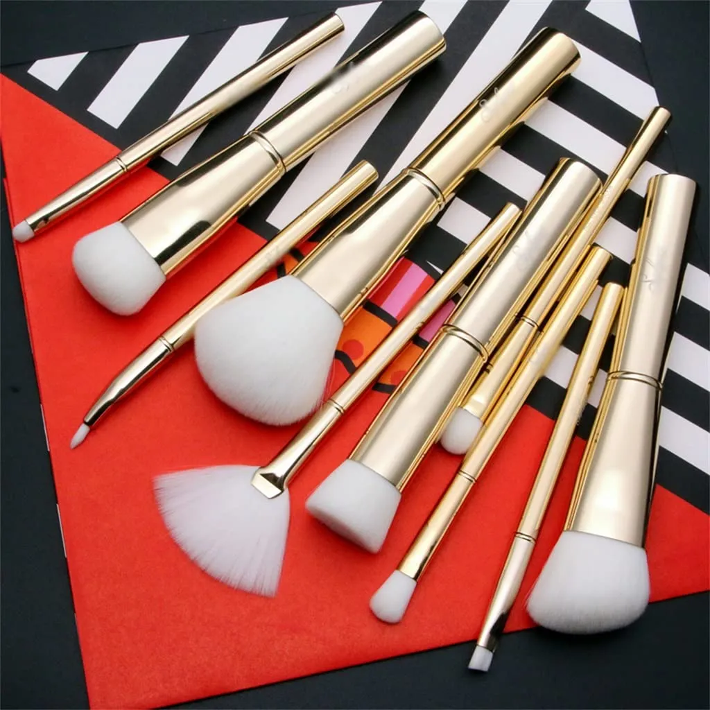 Pearlly White 13Pcs Synthetic Hair Makeup Brushes Set-Chic Beauty Tools-Foundation Powder Eyeshadow
