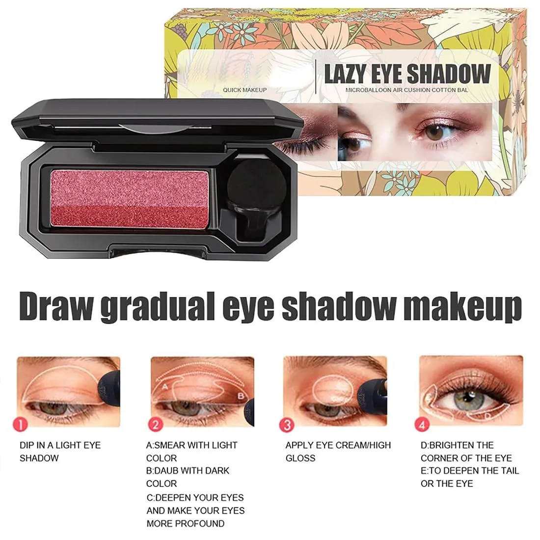 Perfect Dual Color Eyeshadow, Waterproof Two Color Eye Shadow Plate, Portable Two Tone Eyeshadow, Eye Glitter Makeup with Exquisite Glitters (b 2PCS)