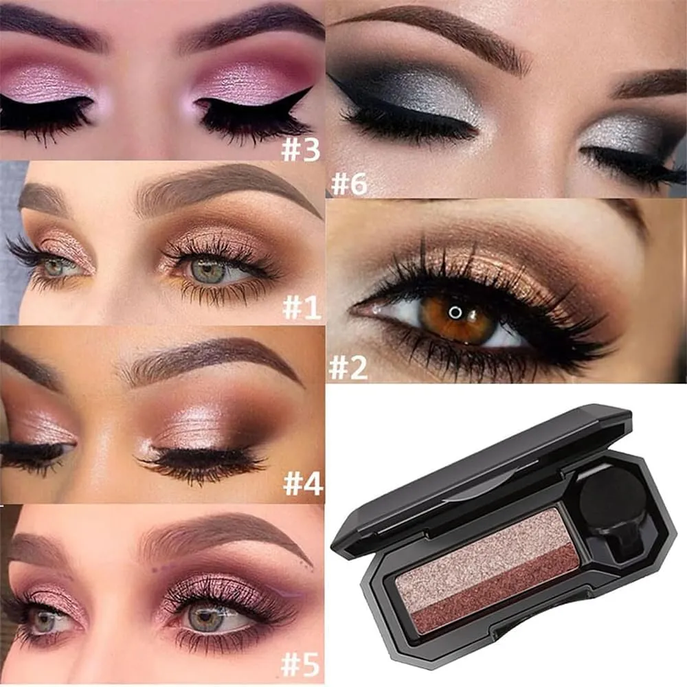 Perfect Dual Color Eyeshadow, Waterproof Two Color Eye Shadow Plate, Portable Two Tone Eyeshadow, Eye Glitter Makeup with Exquisite Glitters (b 2PCS)