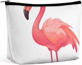 Portable Small Cosmetic Bag Cute Travel Makeup Bag Cartoon Flamingo Waterproof Toiletry Bag for Women
