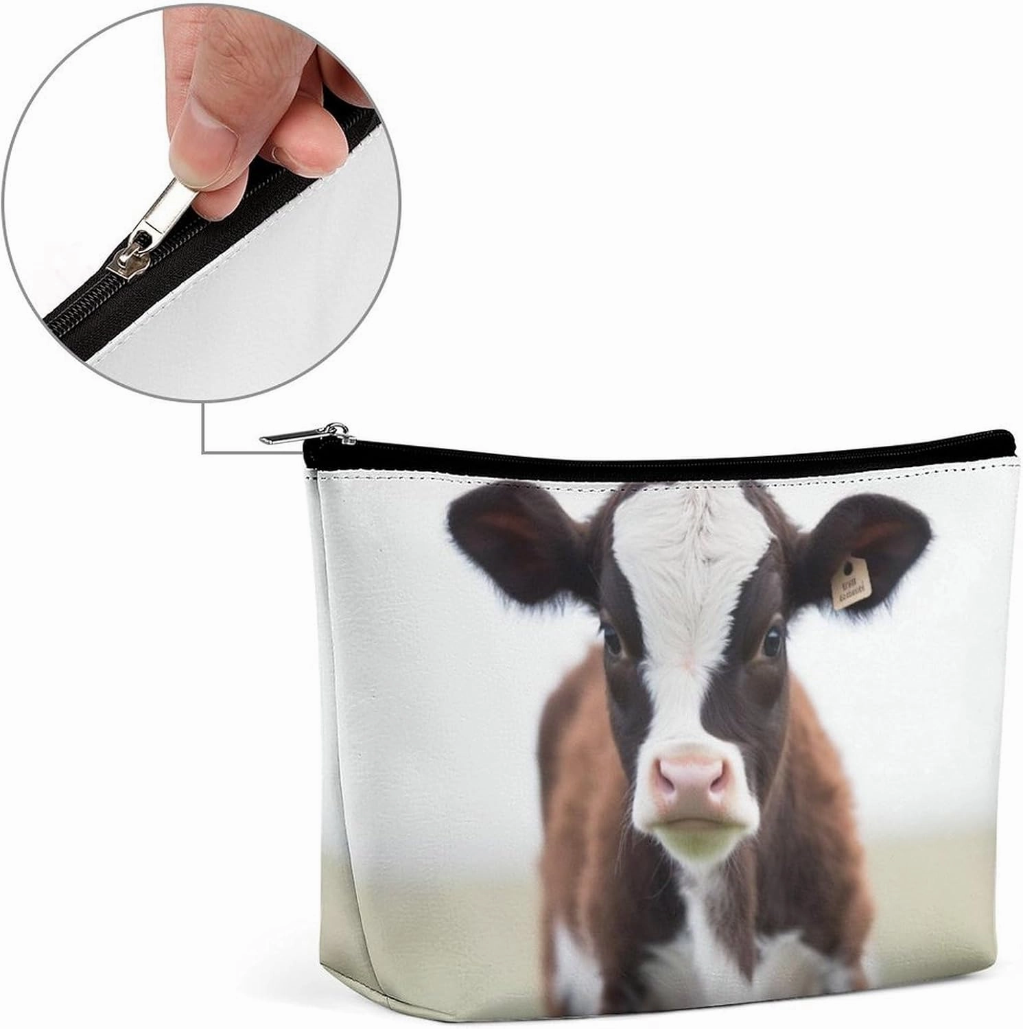 Portable Small Cosmetic Bag Cute Travel Makeup Bag Cow Waterproof Toiletry Bag for Women
