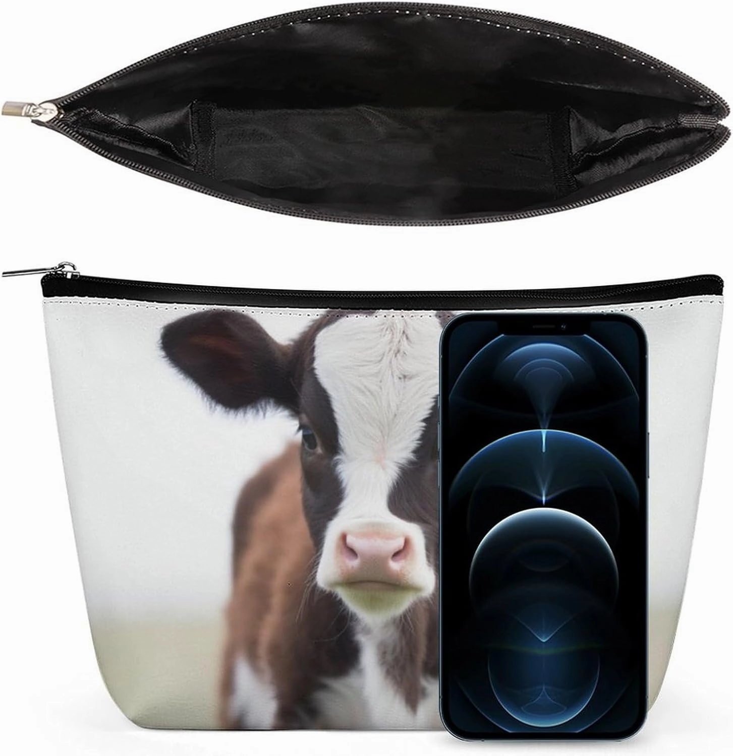 Portable Small Cosmetic Bag Cute Travel Makeup Bag Cow Waterproof Toiletry Bag for Women