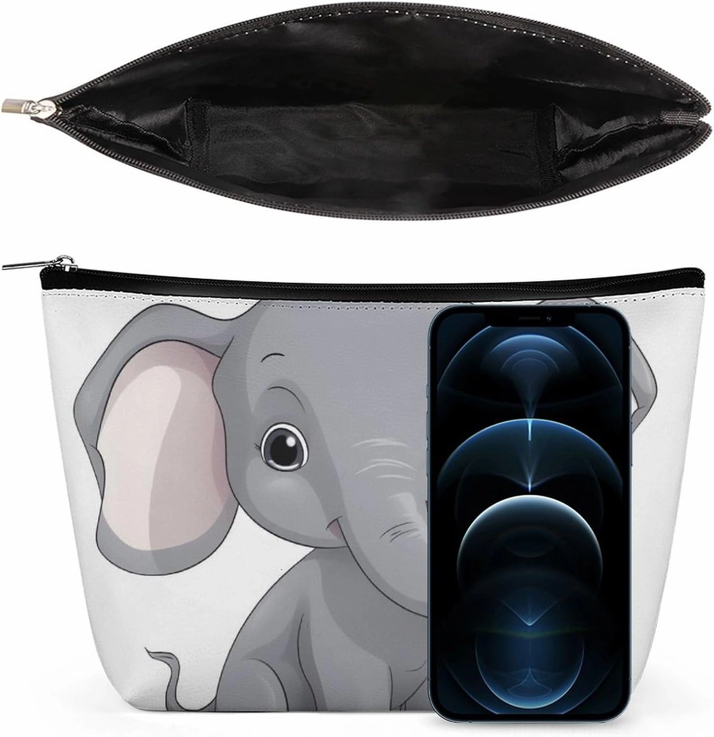 Portable Small Cosmetic Bag Cute Travel Makeup Bag Cute Cartoon Elephant Waterproof Toiletry Bag for Women