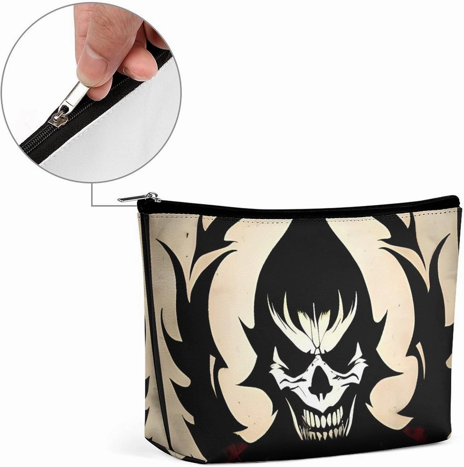 Portable Small Cosmetic Bag Cute Travel Makeup Bag Devil Satan Waterproof Toiletry Bag for Women
