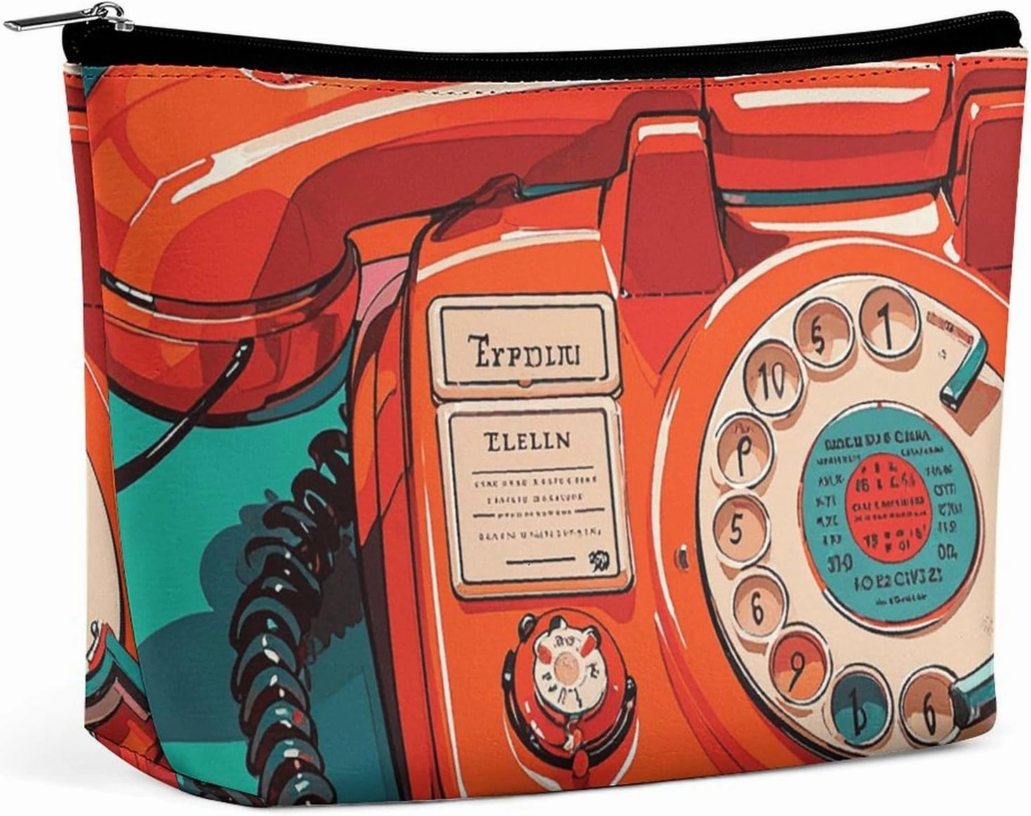 Portable Small Cosmetic Bag Cute Travel Makeup Bag England UK Retro London Telephones Waterproof Toiletry Bag for Women