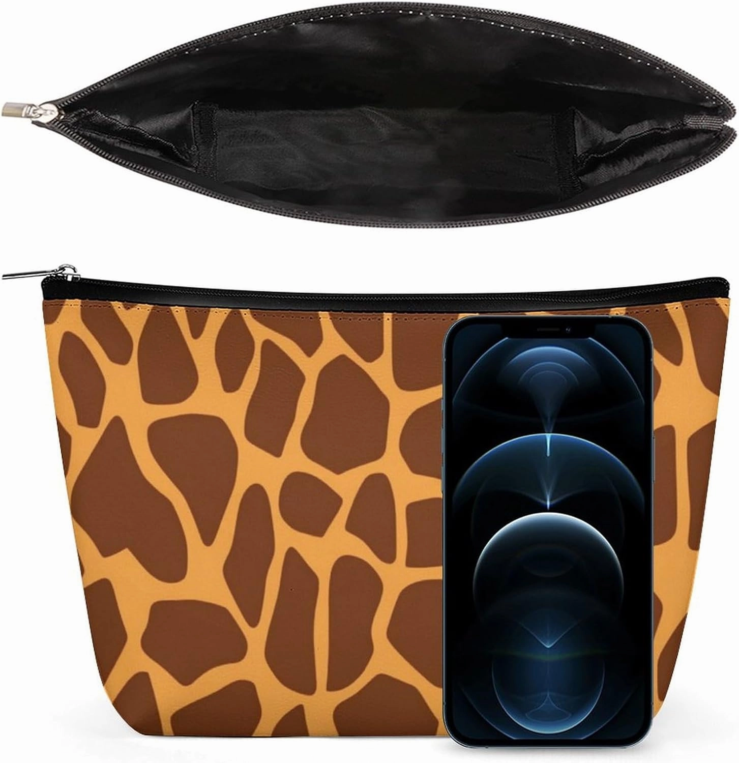 Portable Small Cosmetic Bag Cute Travel Makeup Bag Giraffe Print Waterproof Toiletry Bag for Women