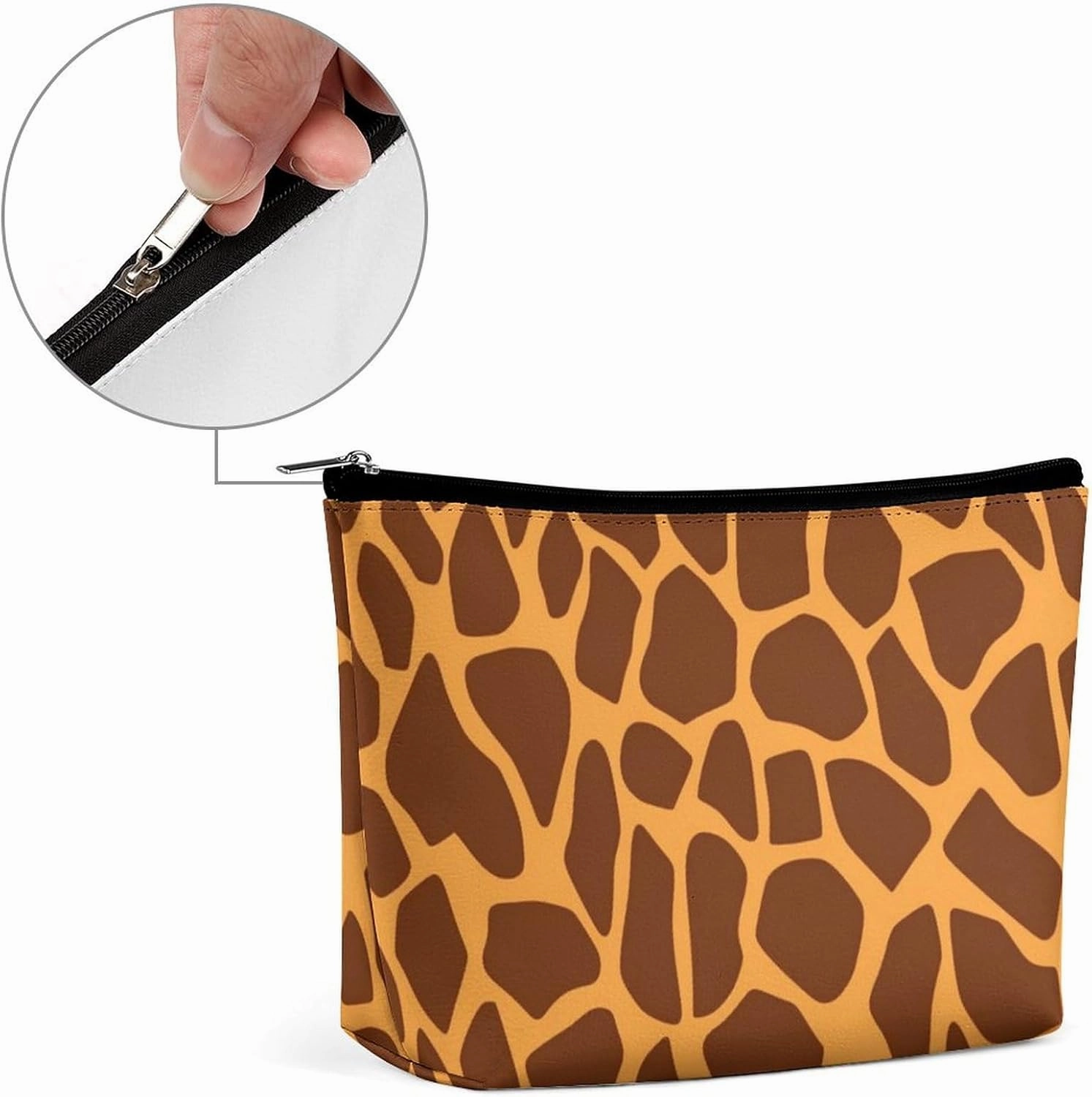 Portable Small Cosmetic Bag Cute Travel Makeup Bag Giraffe Print Waterproof Toiletry Bag for Women